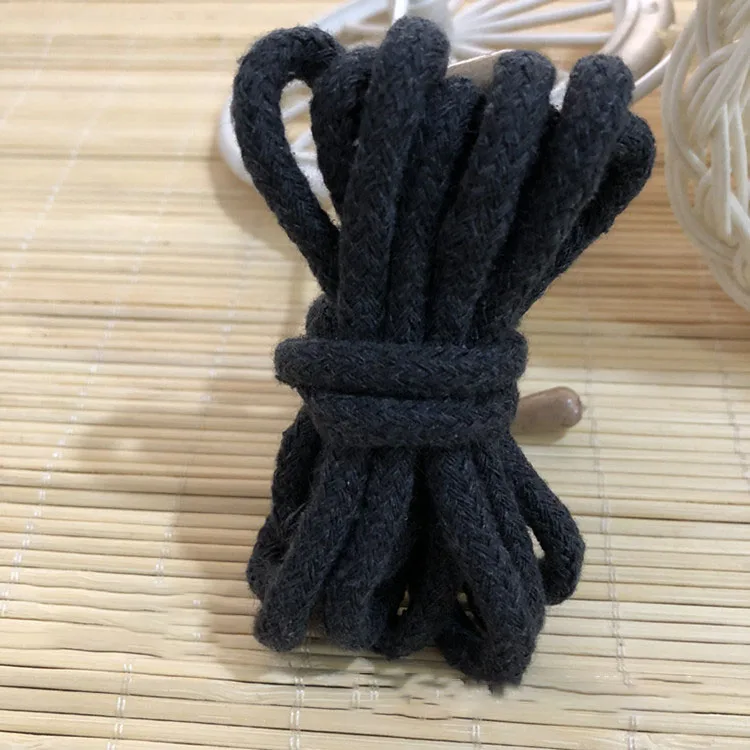 Meetee 40 метров 5 мм тканая хлопковая веревка 16 нитей шнур для брюк талия крепкая веревка для одежды Сумочка DIY ремесла ручной работы аксессуар - Цвет: dark grey