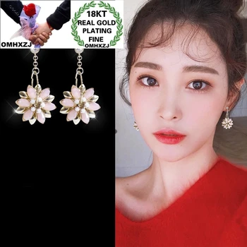 

OMHXZJ EA563 Wholesale European Fashion Fine Hot Woman Girl Party Birthday Wedding Gift Flowr AAA Zircon 18KT Gold Stud Earrings