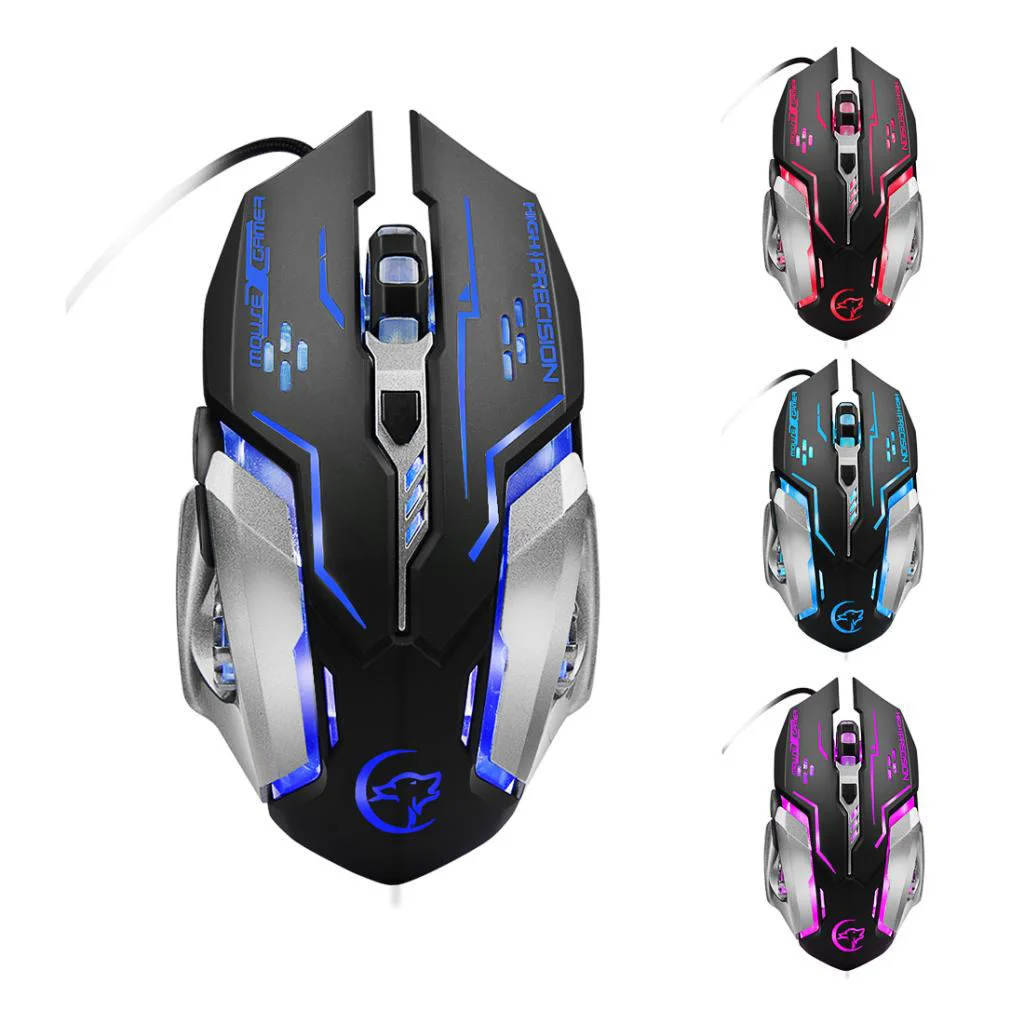 1200 1600 2400 3200DPI Laptop Desktop Computer Gaming Mouse USB Wired Mice with 6 Programmable Buttons 4 DPI Settings Mice