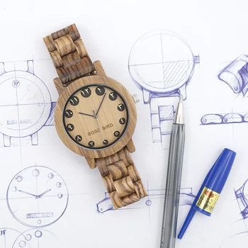 

BOBO BIRD Luxury Designer Watches Men Style Wooden Watch Wood Strap Wristwatch with Paper Gift Box relogio masculino Brand Top