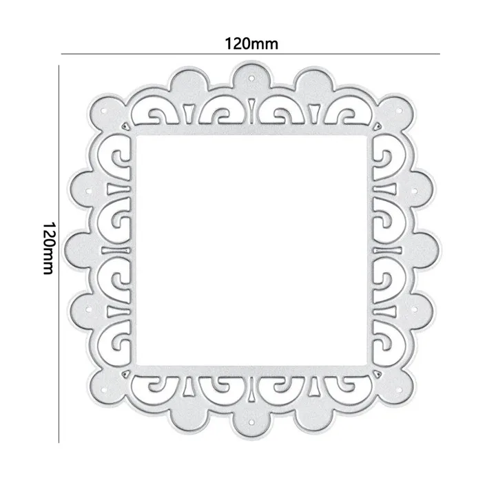 YaMinSanNiO Flower Square Frame Metal Cutting Dies Lace Edge Scrapbooking For Card Making Decorative Embossing DIY Craft Stencil