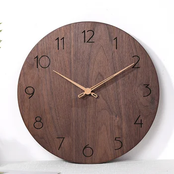 

Solid Wooden Wall Clock Modern Design Vintage Digital Wall Clock Math Decoration Reloj Cucu Pared De Madera Rustic Clock AA60WC