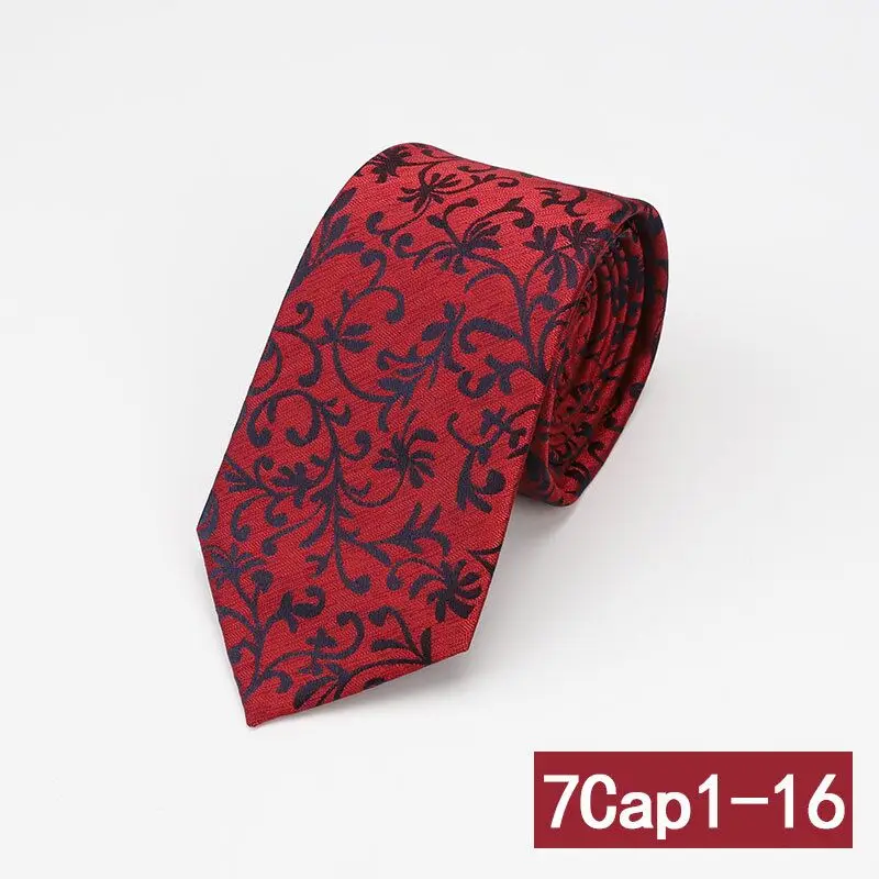 7 см Gravata Mens галстук роскошный мужской красный цветочный Пейсли галстук Hombre Классический Бизнес Повседневный галстук для свадьбы - Цвет: 16