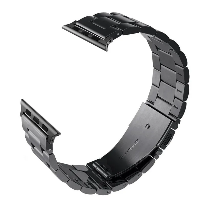 Черный Металлический ремешок совместим для Apple Watch серии 4 5 40 мм 44 Нержавеющая сталь браслет ремешок для наручных часов iWatch 1/2/3 38 мм 42 мм - Цвет ремешка: Черный