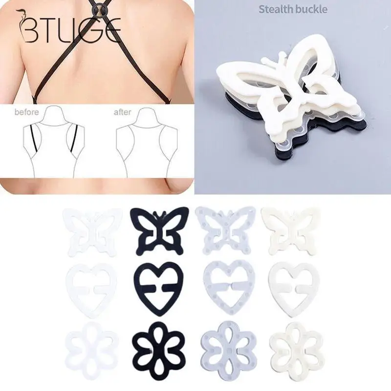 

1pcs Bra Invisible Buckle Strap Holders Underwear Fasteners Butterfly Heart Shape Fasteners Fashion High Quality