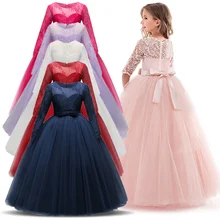 Винтажное платье с цветочным узором для девочек на свадьбу; вечернее детское платье принцессы; праздничное длинное платье; Детские платья для девочек; официальная одежда