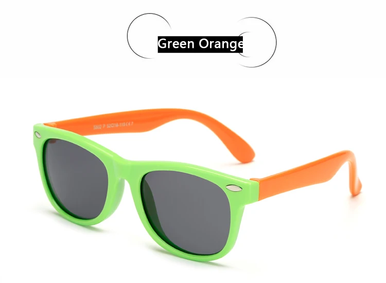 green orange Гибкие очки Детские поляризованные для безопасности ребенка Покрытие Солнцезащитные очки UV400 очки оттенки младенческой oculos - Цвет линз: green orange