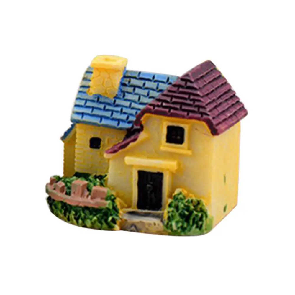 Mini Castle Small House Fairy Garden Miniatures Terrarium Figurines DIY Crafts Figure Moss Ornament Micro Landscape Decor resin ornaments,garden decoration,resin handicraft ornaments,resin ornament