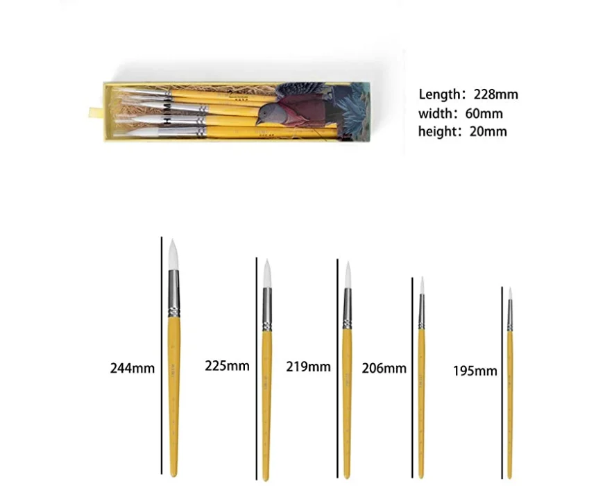 Miya Himi 3/5pcs Kids Artists Paint Brushes Set for Acrylic Oil Watercolor  Face & Body Gouache Painting with Hog Hairs - AliExpress