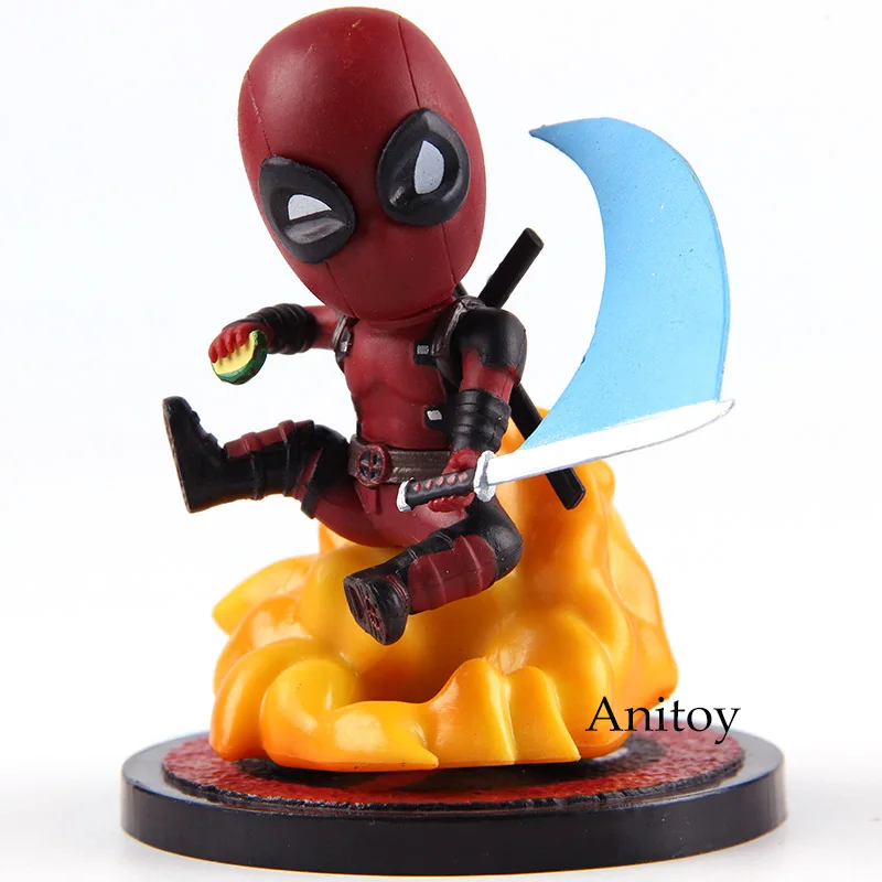 O no colorful box Marvel Comics Дэдпул мини яйцо атака серии Верховая езда Q версия ПВХ Dead Pool фигурка Коллекционная модель игрушки куклы - Цвет: O no colorful box