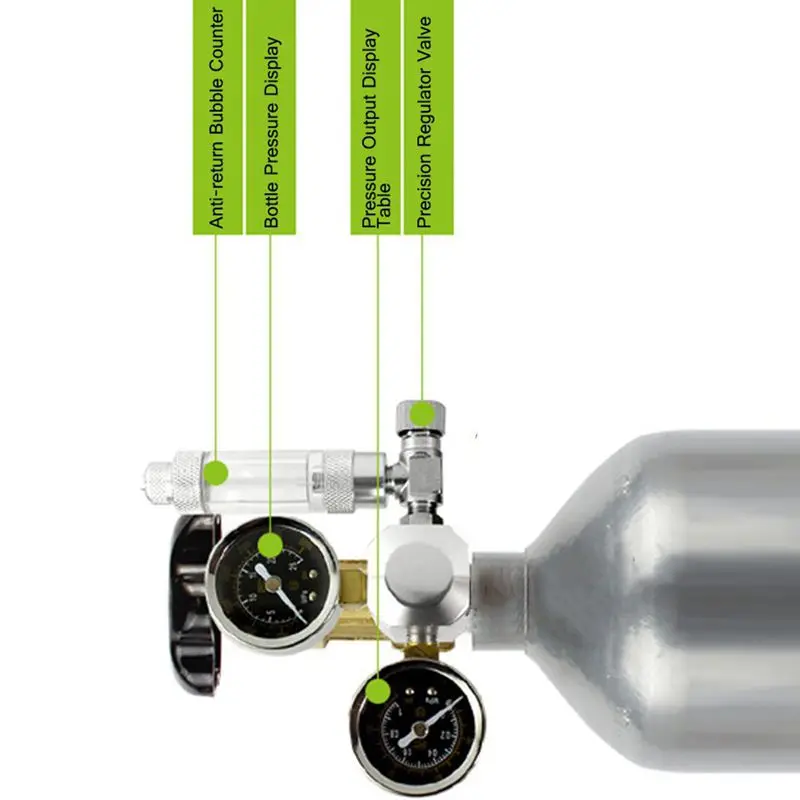 

Aquarium Co2 Regulator Tank Live Plant Flow Pressure Control Check Valve Bubble Counter Decompression Table Cylinder Adapter