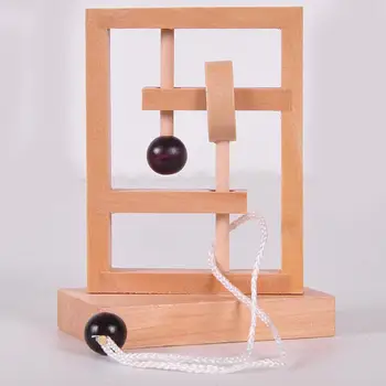 

3D Wooden Threading Rope Loop Puzzle Luban Lock Brain Teaser Game Adult Kids Toy Exercise brain intelligence toys Desk Ornament