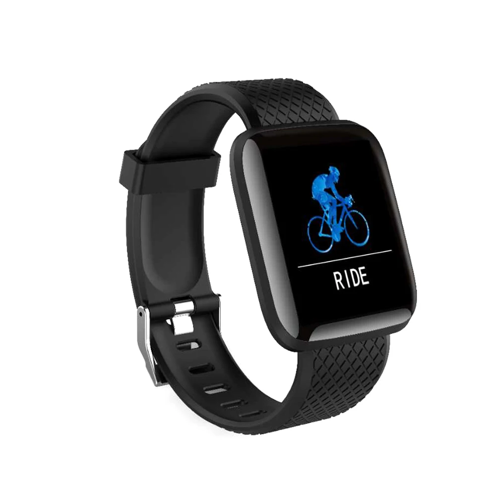 ID116plus умный Браслет Фитнес браслет трекер Bluetooth 4,0 счетчик шагов монитор сердечного ритма полоса спортивные наручные часы - Цвет: Черный