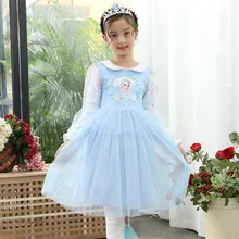 «Холодное сердце» 2 Платье Эльзы для девочек Детские платья для маленьких девочек; зимняя одежда для детей ясельного возраста; одежда принцессы на Рождество или день рождения, бальное платье утепленная платье-пачка