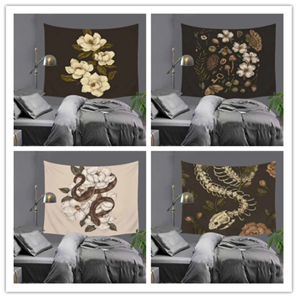 Tapiz Hippie Mandala De Pared Telas Colgantes Magnolia Serpiente