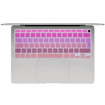 

EU Spanish Rainbow Ombre Silicone Keyboard Cover Protector Skin For Newest MacBook Air 13 A2179 2020 Release touch bar ID