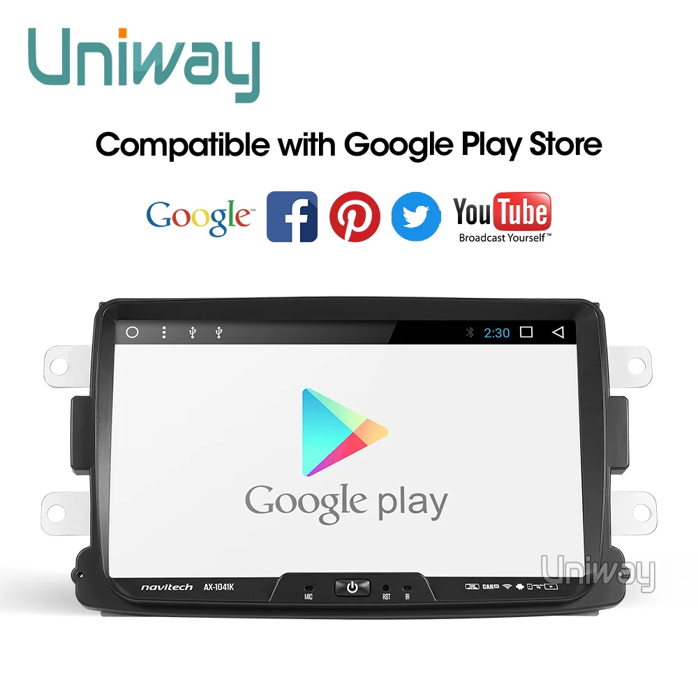 Автомагнитола uniway ADXY8071 автомагнитола с gps навигацией android 9 0 для Renault Dacia Duster Sandero