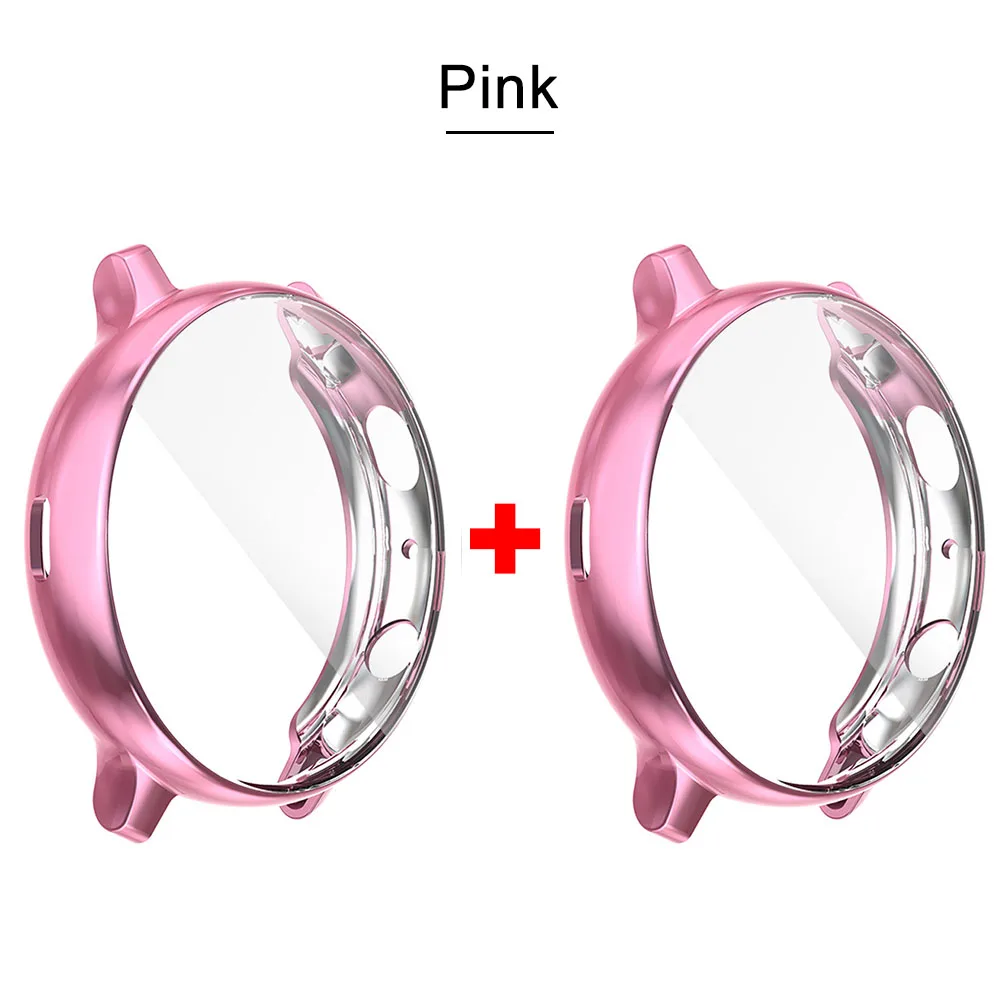 Pink 2 шт. Экран протектор чехол для samsung Galaxy часы активное 2 ультра-тонкий мягкий чехол для полной защиты для Galaxy Active2 40/44 мм - Цвет: Pink