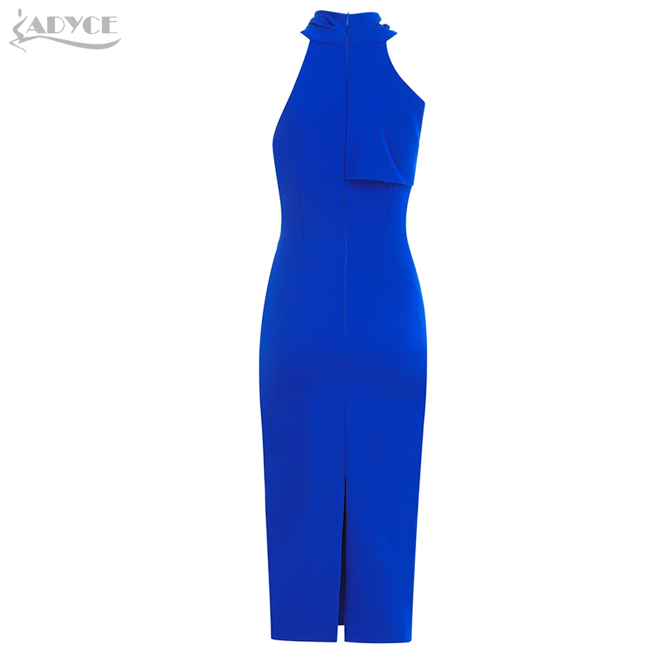 ADYCE новое летнее синее элегантное платье Холтер бодикон Клубное платье вечернее платье в стиле знаменитостей женское сексуальное платье без рукавов Vestidos