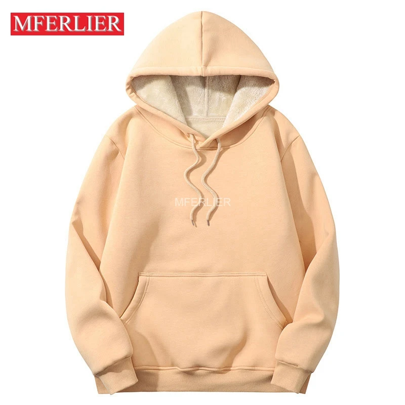 con capucha de talla grande para prenda de vestir masculina, de lana cálida, con busto de 5XL, 6XL, Invierno| Sudaderas con capucha y sudaderas| - AliExpress