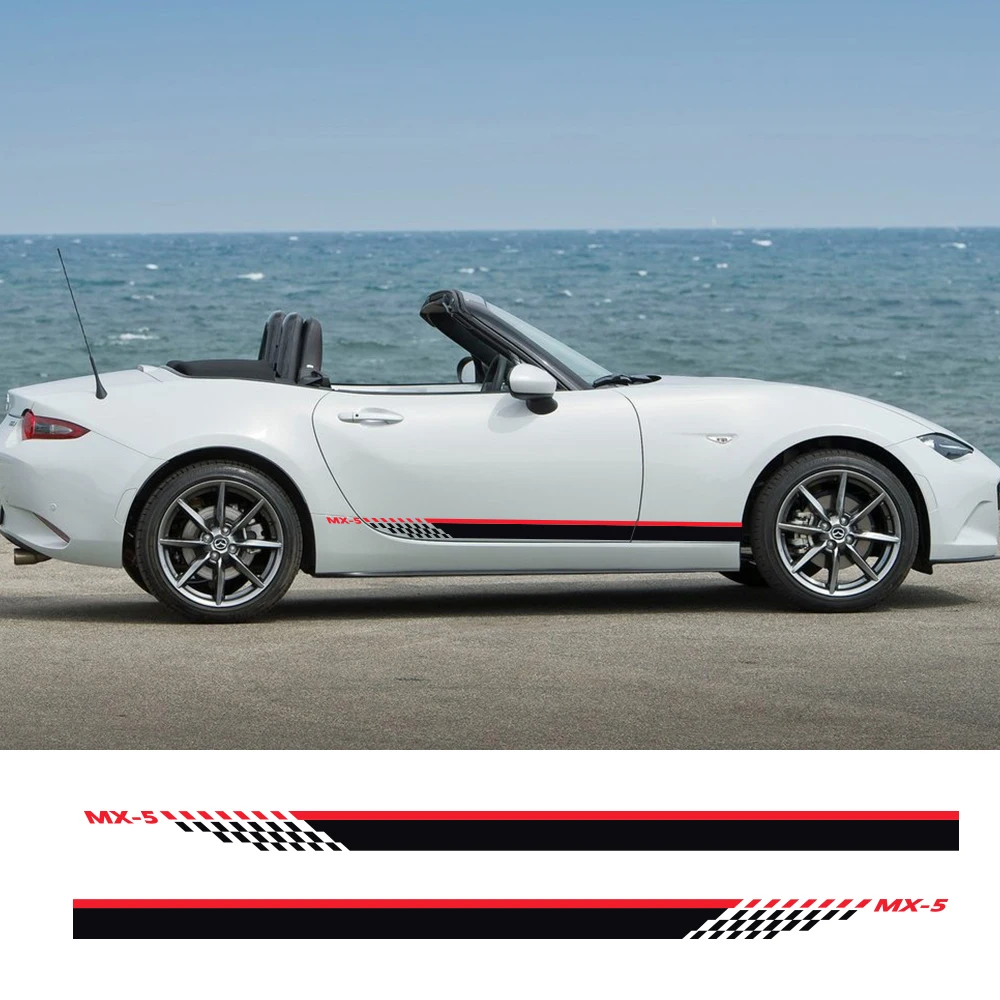 Для Mazda MX-5 наклейки на боковые полосы автомобиля виниловая пленка для