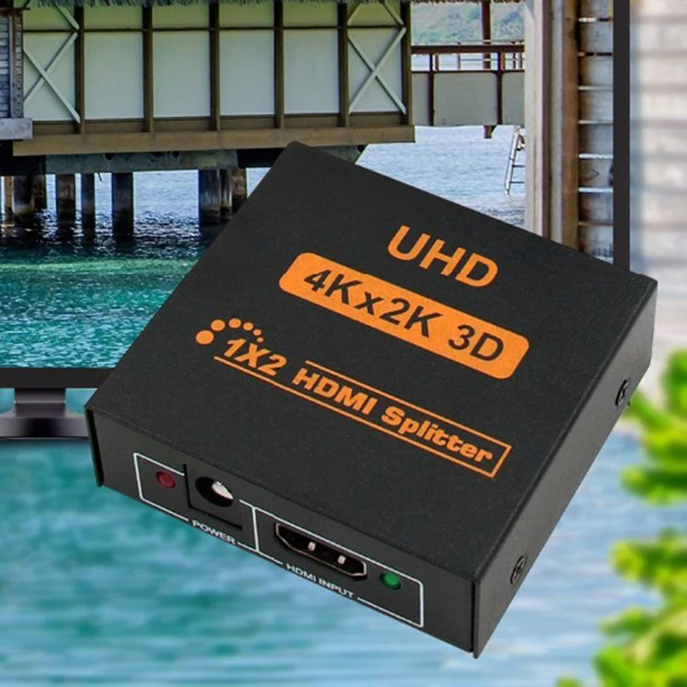 HDMI UHD 4K x 2K 3D 1x2 сплиттер Full HD1080P двойной дисплей Автоматический коммутатор для ПК HDTV DVD HD PS3 Xbox