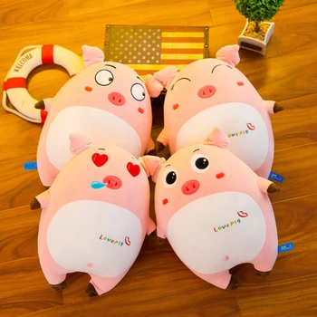 

1PCS 40CM/50CM/65CM Cute Cartoon Soft Plush Pig Toys Funny Expression Piggy Pillow Cushion Christmas Gift