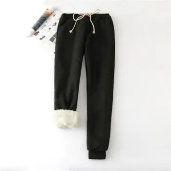 

Korean Style New Winter Lamb Velvet Padded Sweatpants Section Nine Points British Harem Pants Female Large Loose Feet Pants