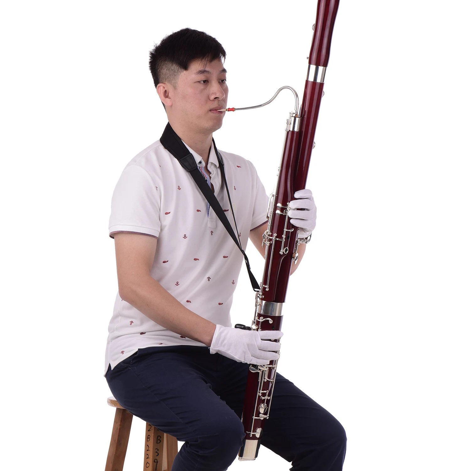 Muslady Профессиональный Bassoon C Ключ клен корпус Мельхиор посеребренные ключи духовой инструмент с тростниковыми перчатками