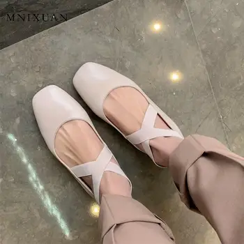 

Casual women flat ballerina shoes loafers 2020 spring autumn new genuine leather flats shoes woman Mary Jane Shoes zapato mujer