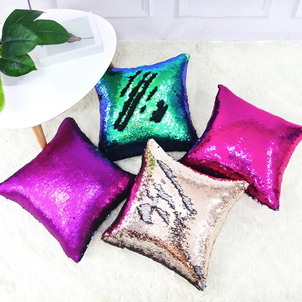 DIY подушка со стразами, Волшебная наволочка, чехол, меняющий цвет, Двусторонняя Подушка Чехол для домашнего декора jd153801