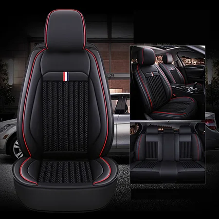 Front+Rear) 5 seat covers auto For Nissan almera classic g15 n16 altima bluebird sylphy cefiro cima of - Color Name: Black Standard