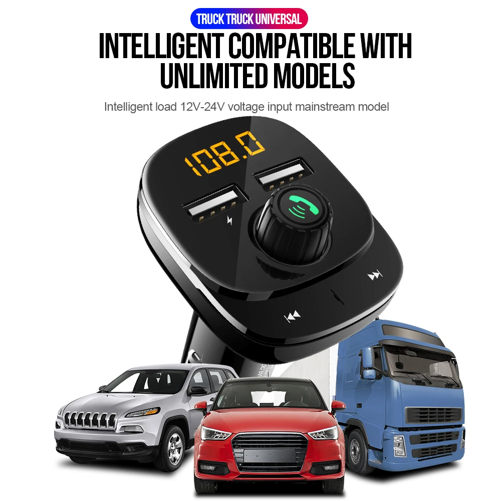 Vehemo Dual USB 3.1A Bluetooth fm-передатчик автомобильное зарядное устройство с поддержкой Bluetooth автомобильный комплект беспроводной проигрыватель Смарт MP3
