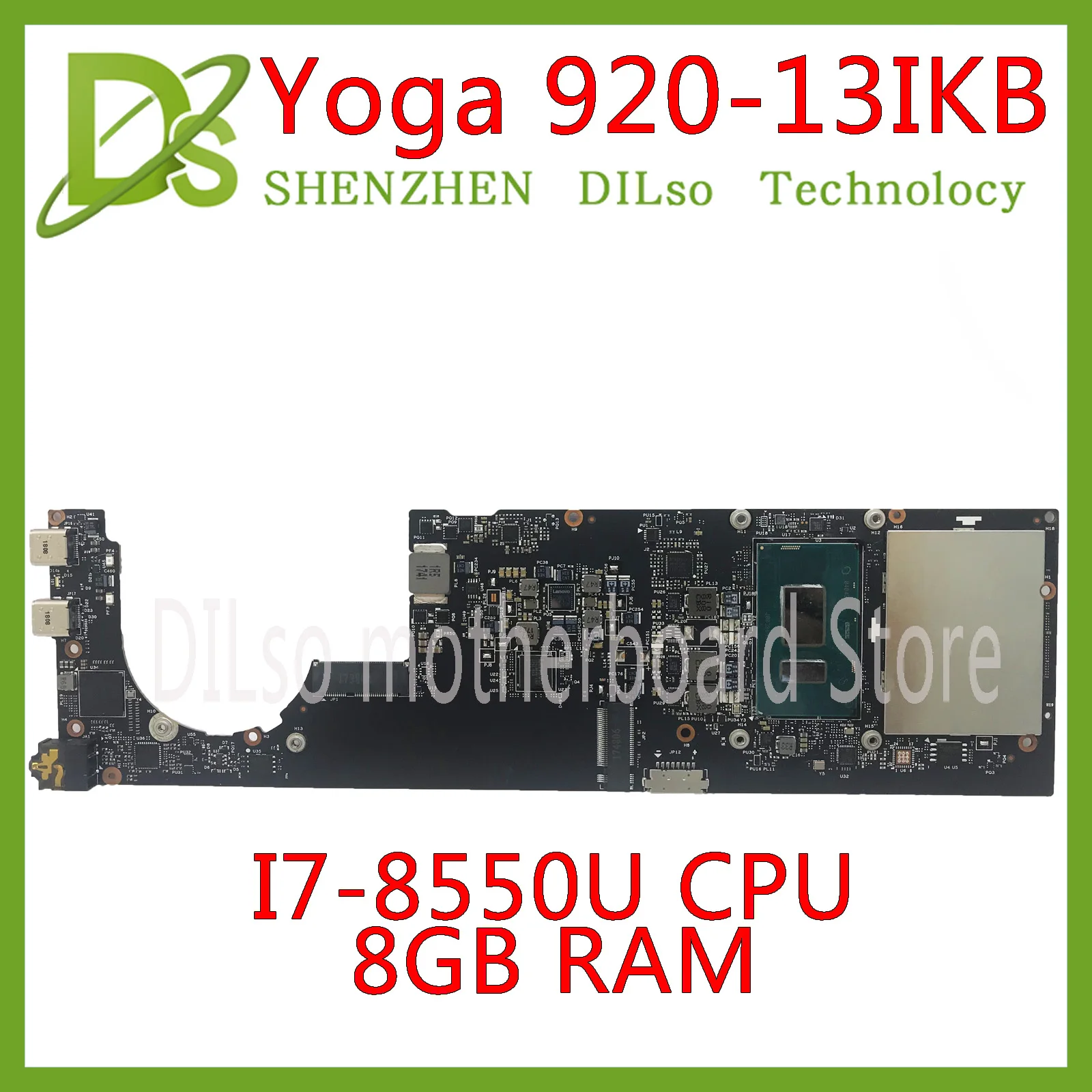 Kefu DYG60 NM-B291 для lenovo yoga 920 yoga 920-13IKB Материнская плата ноутбука 5B20Q09639 I7-8550U 8 Гб ram 100% протестирована Оригинальная работа