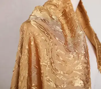

50*145CM Golden yellow scald reflective creative polyester fabric brokaat stoffen coat patch textiles diy fabric cloth C854