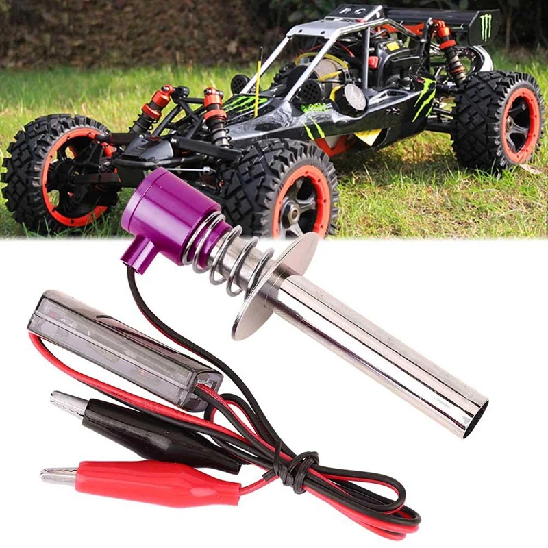 

Electronic Glow Plug Starter Igniter Fit for Nitro RC Car Engine Nitro Buggy Truck RC Model Car Baja Boat Plane Powered RC Car