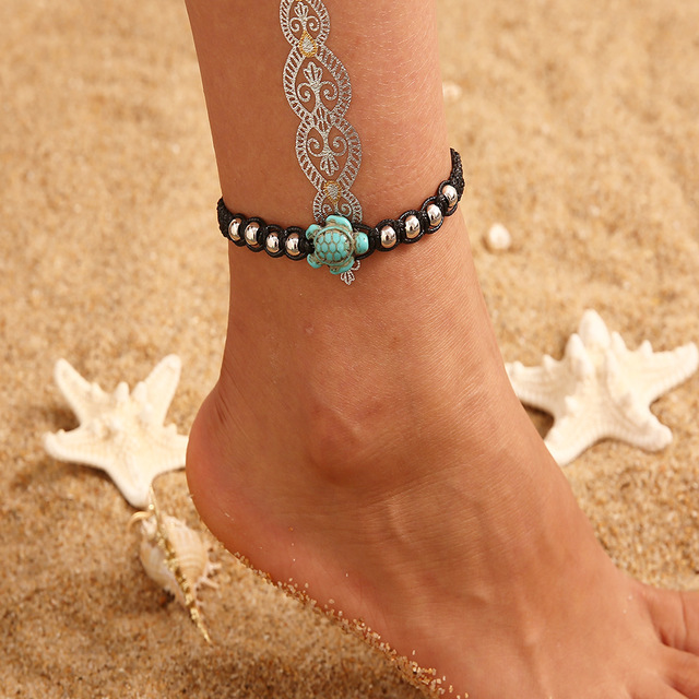 Shell Ankle Bracelet Set For Women Bohemian Rope Chain Sequin Anklets Summer Beach Girls Barefoot Leg Chain Boho Jewelry