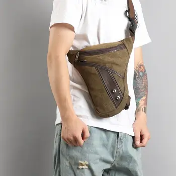 

2020 Portable Men Motorcycle Rider Canvas Drop Leg Bag Military Belt Waist Fanny Pack Men Multifunctional Outdoor Hiking Bag