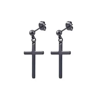 

4 Pair/set Fashion Stainless Steel Earrings Men Women Cross Pendant Ear Stud Set