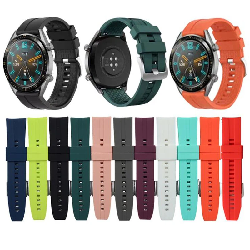 Силиконовый ремешок для часов HONOR Magic Huawei Watch GT 2 46 мм Active 22 мм|Смарт-аксессуары| |