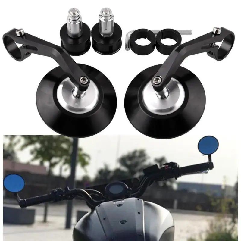 

New 1 Pair 7/8 Round Motorcycle Mirrors Restoring Ancient Refit Parts 22mm Handlebar Bar End Rearview Side Mirrors Universally