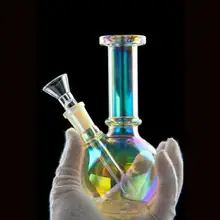 1 ensemble de bouteilles d'eau en verre Borosilicate, couleur arc en ciel, de haute qualité, tuyau, accessoires portables faits à la main, soudage manuel