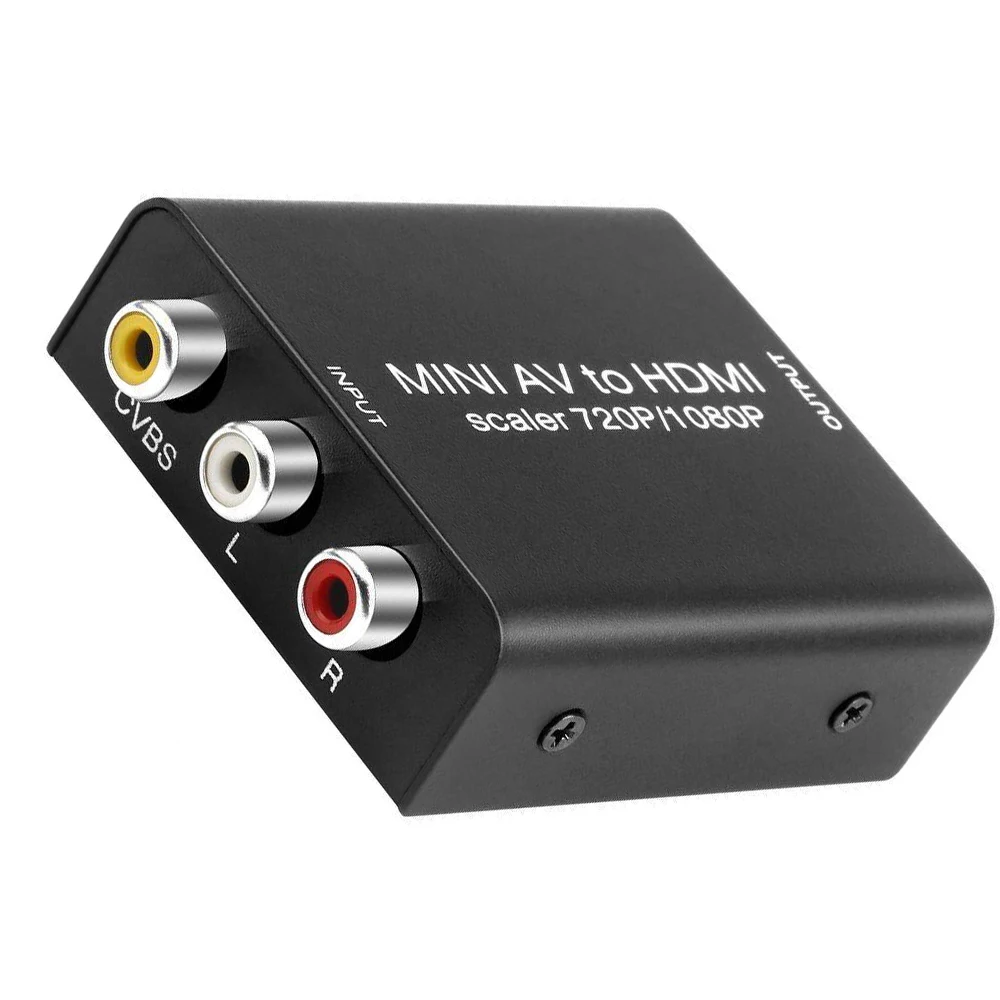 RCA к HDMI скейлер адаптер HD видео коробка AV к AV/CVSB L/R видео 1080P 60 Гц 720P AV2HDMI для DVD камеры NTSC PAL металлический конвертер