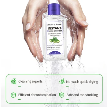 

VIBRANT GLAMOUR Hand Sanitizer Gel Aloe Vera Extract Silver ion no washing Portable Hand Soap 60ml