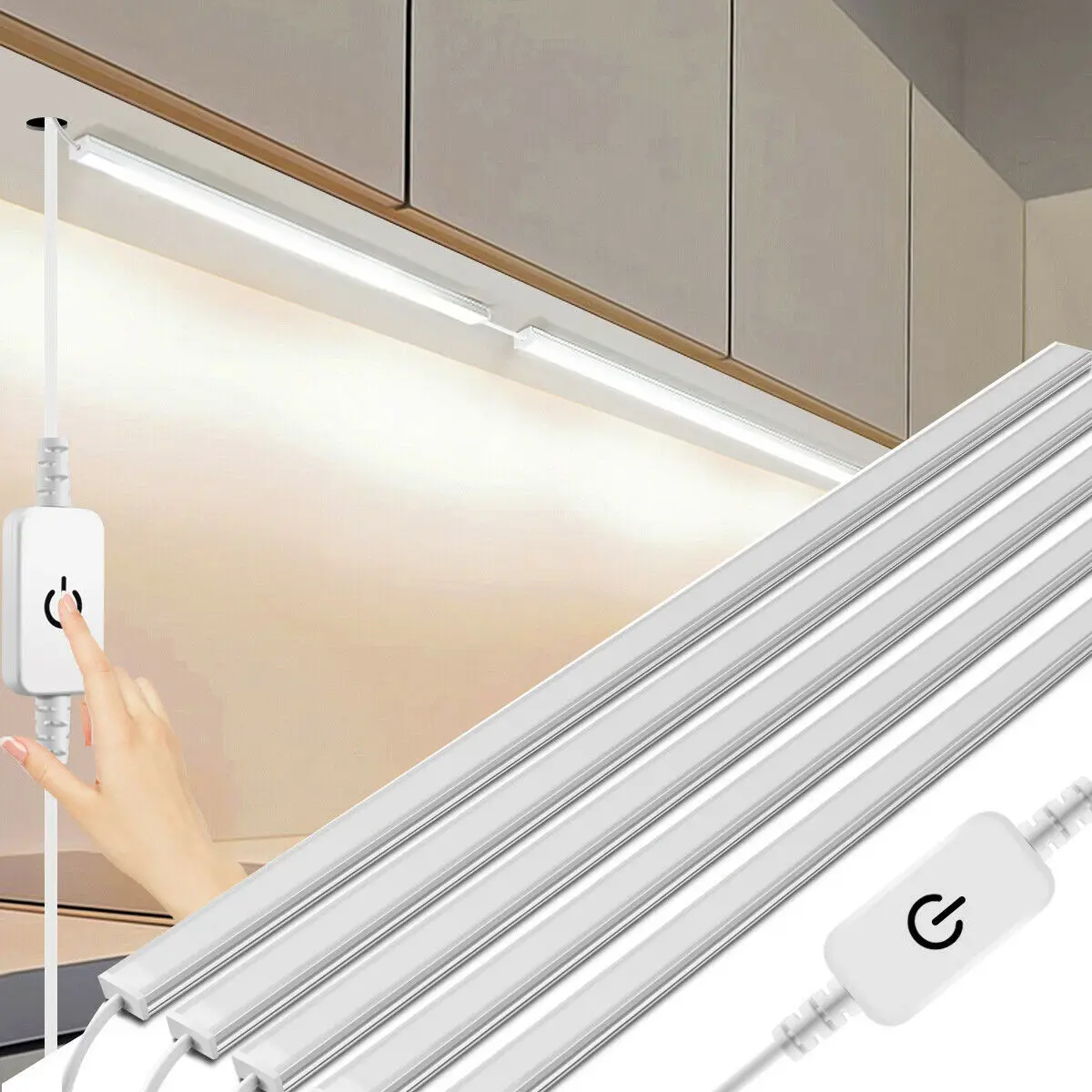 조도 조절식 LED 조명, 12V LED 바, 터치 센서, 캐비닛 아래 램프, 옷장..