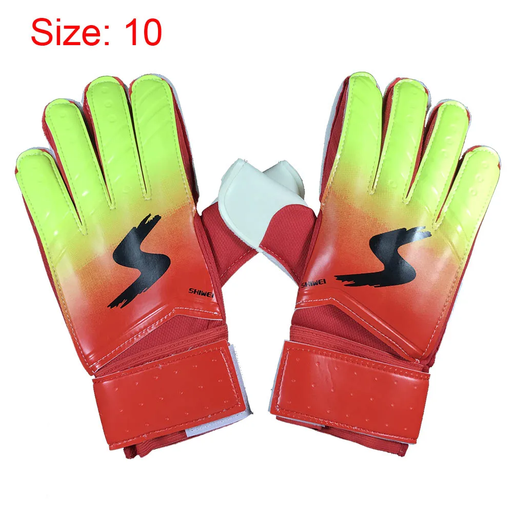 Защитные латексные футбольные вратарские перчатки, дышащие спортивные перчатки, спортивные перчатки, латексные перчатки - Цвет: red size 10