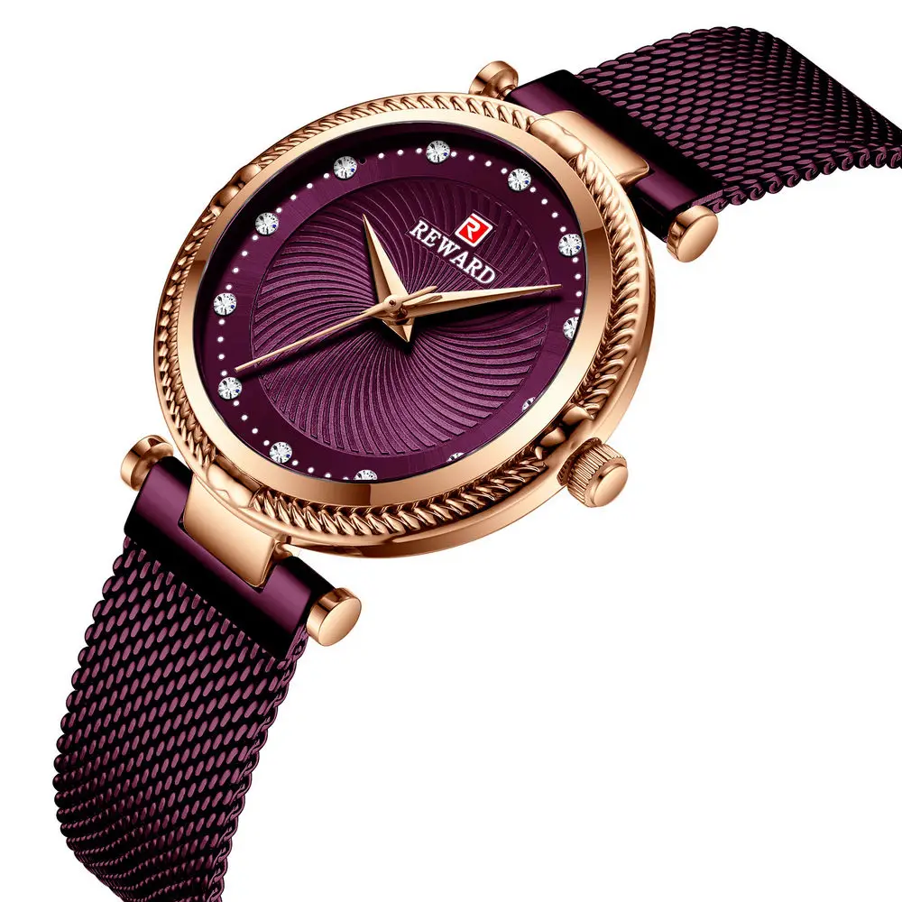 Новые часы женские роскошные модные повседневные водонепроницаемые кварцевые часы спортивные часы Женские Элегантные наручные часы для девочек Montre Femme - Цвет: Фиолетовый