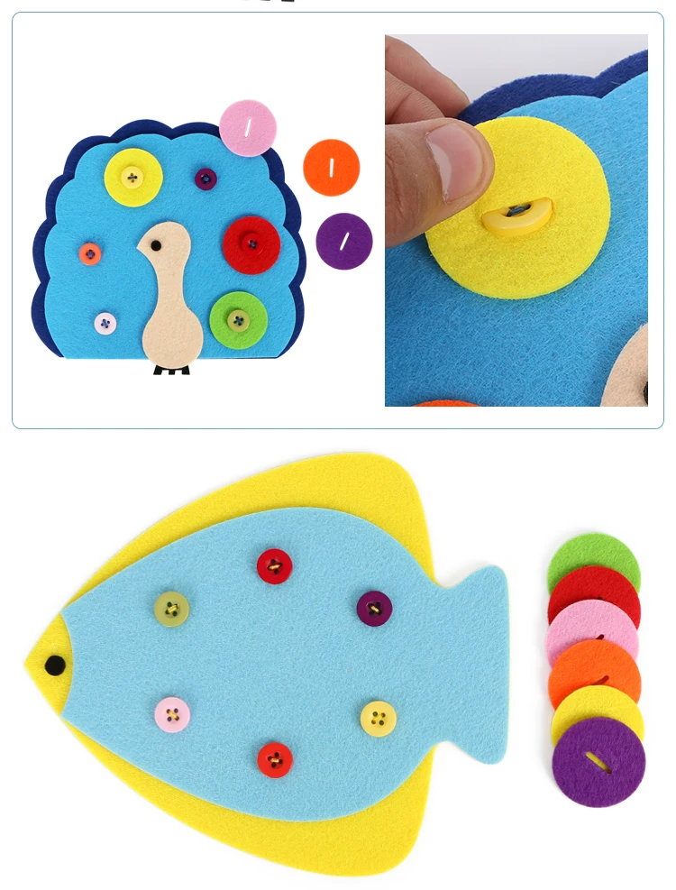 Kindergarten Diy cloth art early education growth toys montessori learn button operation zipper teaching manual course toys