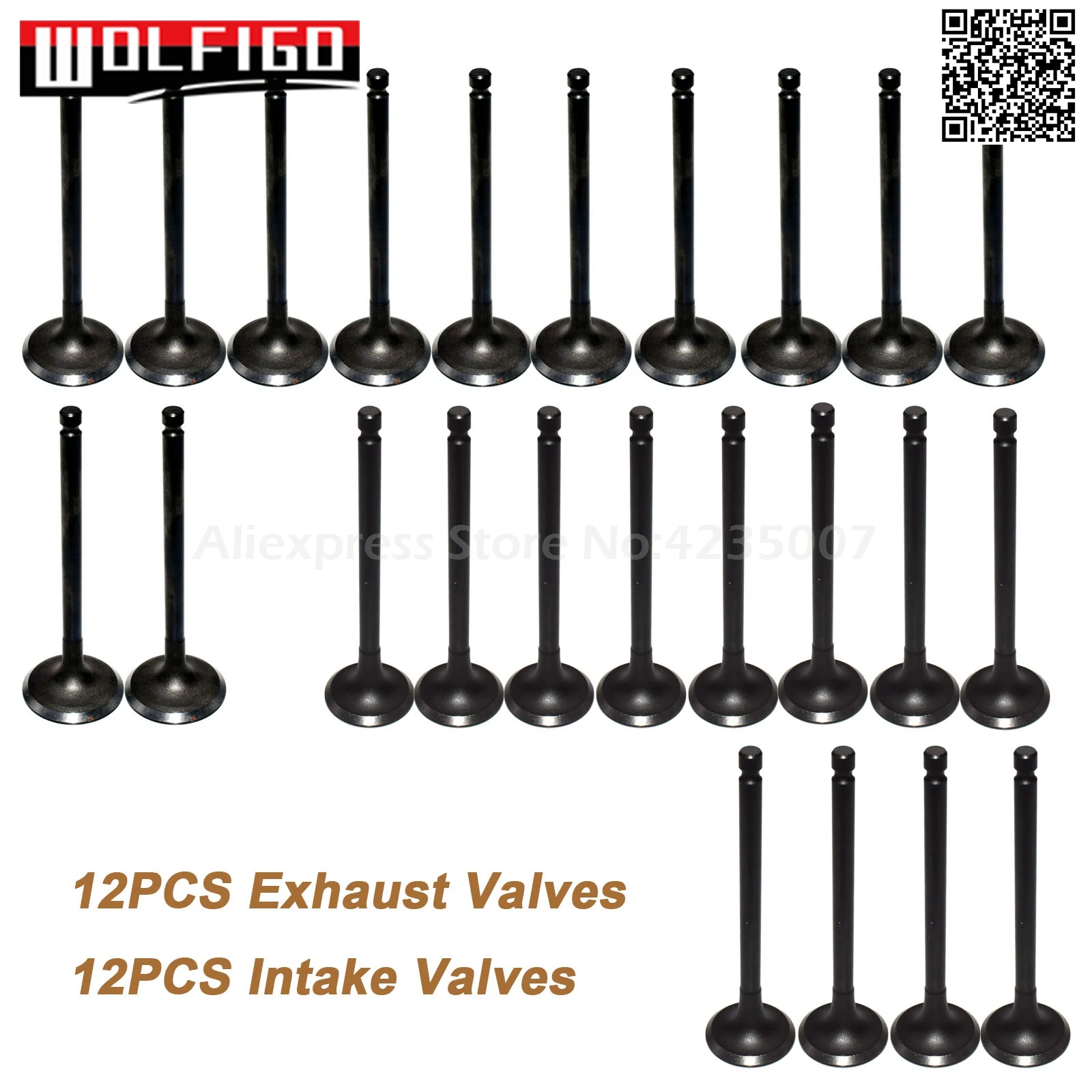 Intake Exhaust 24PCS WOLFIGO новые впускные выхлопные клапаны и стволовые уплотнения комплект для hyundai Kia 2.5L 2.7L 2221237200,22212-37200,2221137201, 22211-37201 - Цвет: Intake Exhaust 24PCS