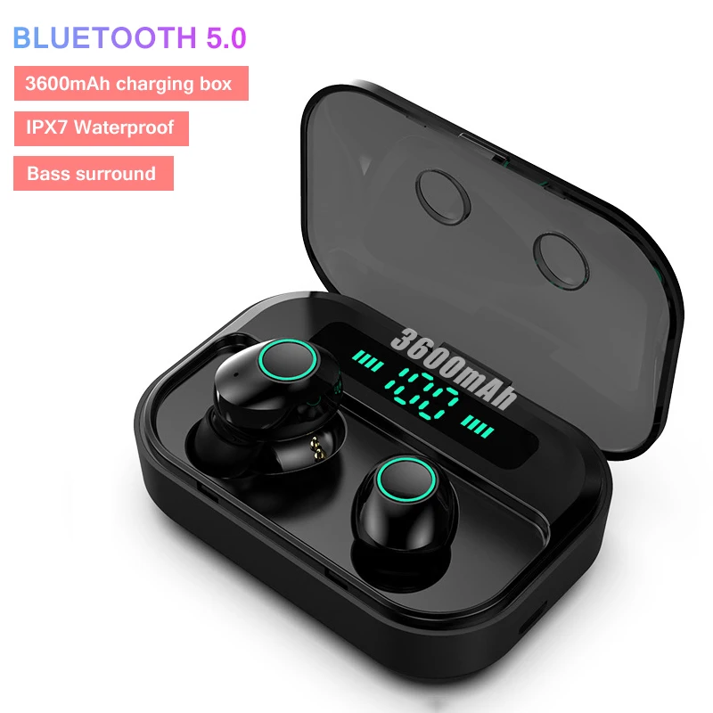 M7 наушники вкладыши TWS Bluetooth 8D бас объемного гарнитура IPX7 Водонепроницаемый Шум